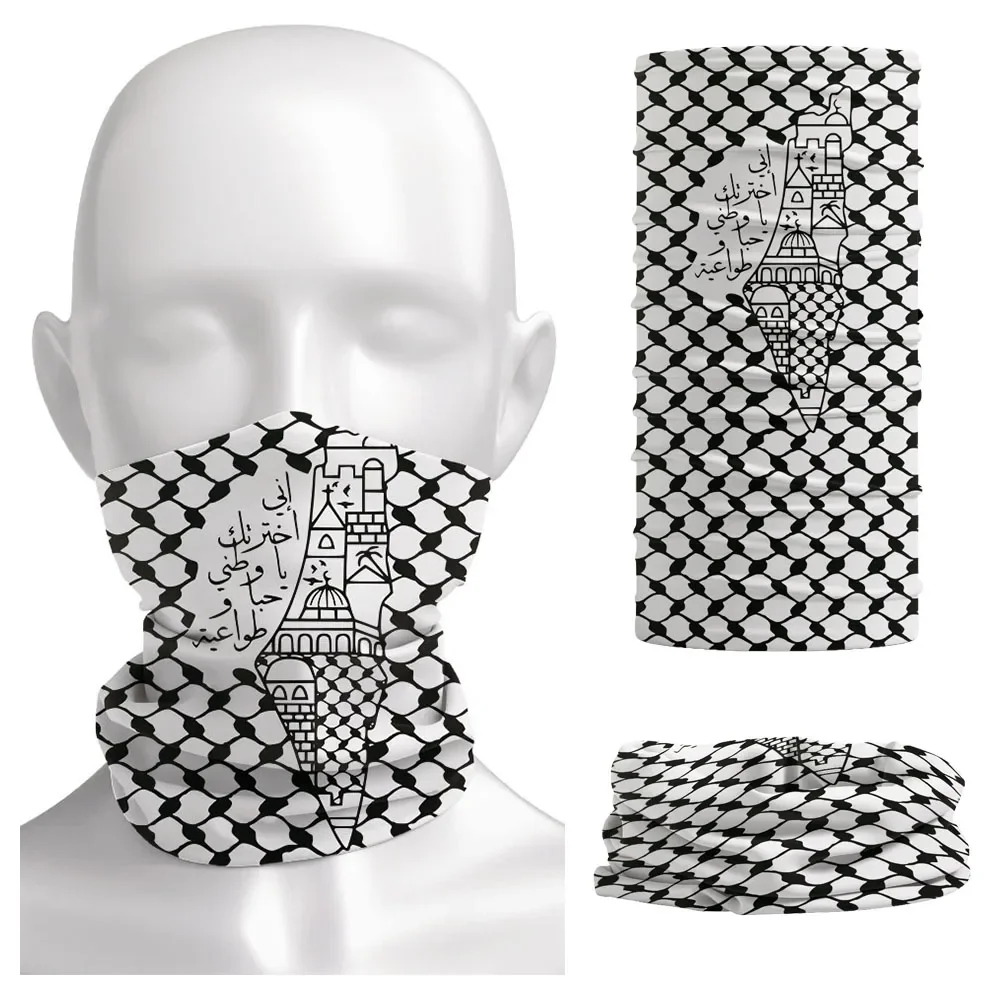 Neck Gaiter Face Cover - Bandana z arabską kaligrafią, wzór folklorystyczny