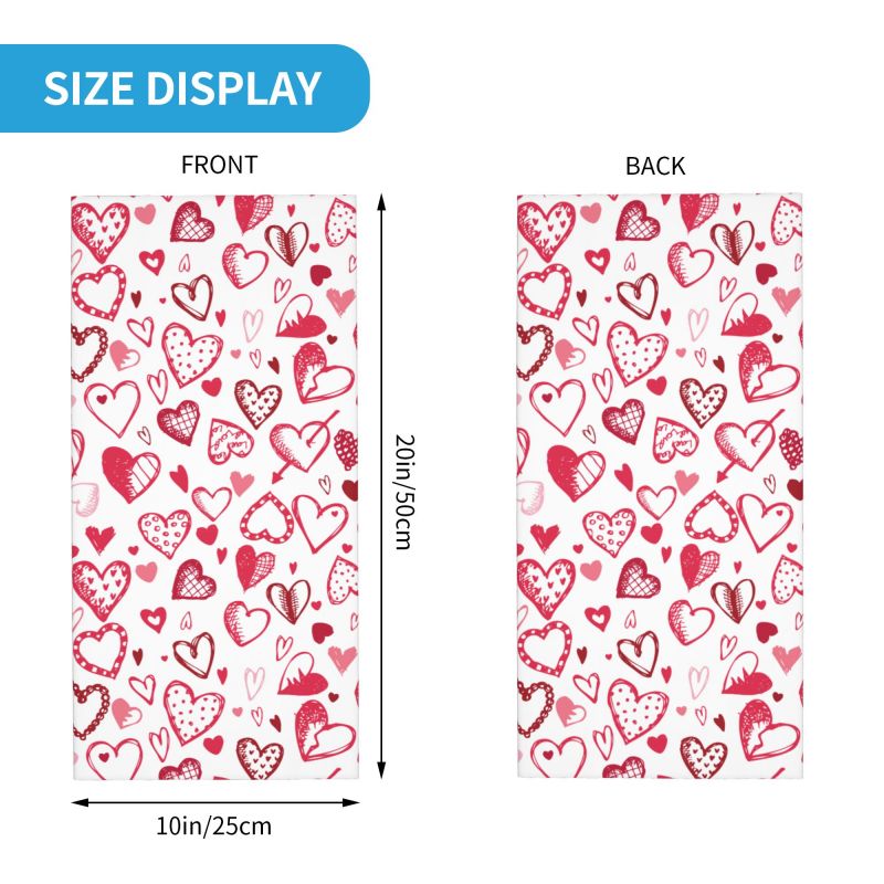 Różowo-czerwona bandana z serd – Neck Gaiter Face Cover recenzja i cena
