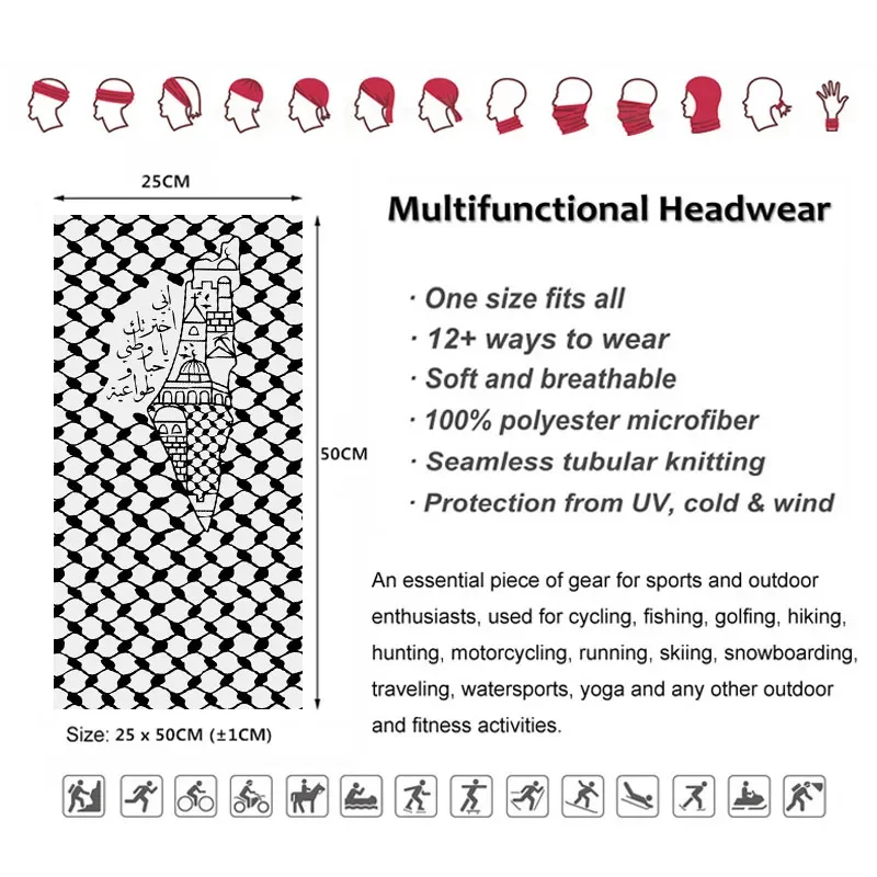 Bandana z arabską kaligrafią,  – Neck Gaiter Face Cover recenzja i cena